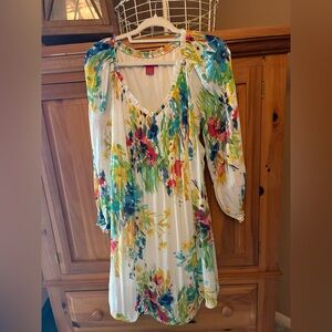 Sunny Leigh White Dress with Hot Pink Label